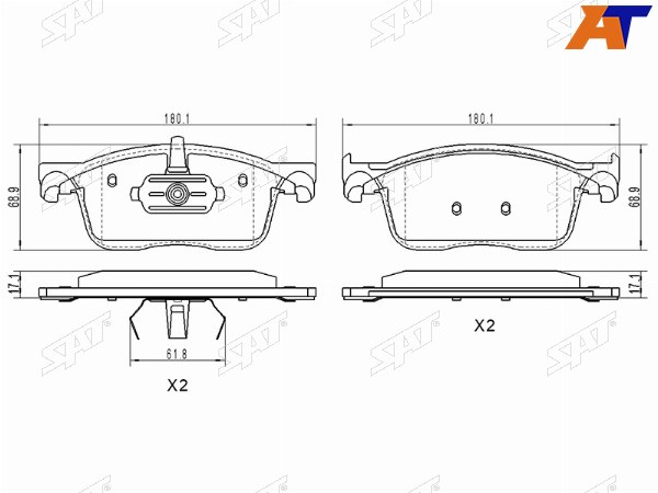 Колодки тормозные перед CITROEN JUMPYSPACETOURERPEUGEOT EXPERTTRAVELLER 16-