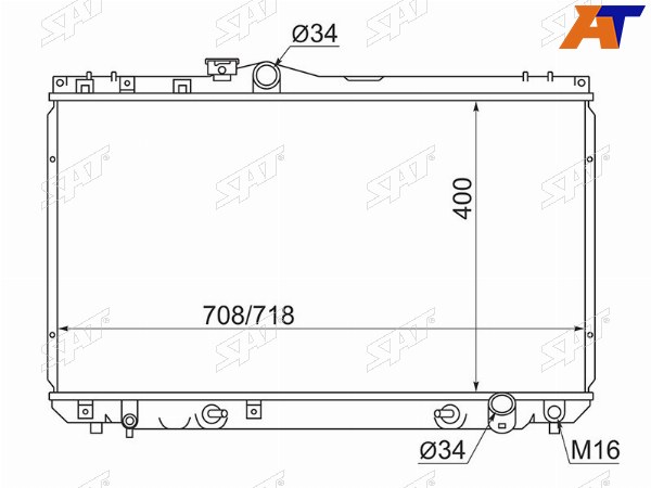 Радиатор Toyota Mark II (X90) 92-96  Chaser (X90) 92-96  Cresta (X90) 92-96