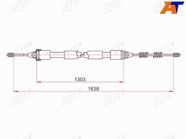 Трос ручного тормоза PEUGEOT 206PARTNER 98-