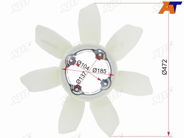 Крыльчатка вентилятора TOYOTA LAND CRUISER PRADO 120 SURFFJ CRUISER 5VZ1GR3RZ2TR 02-PRADO 150