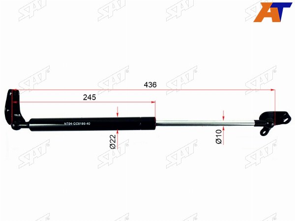 Амортизатор крышки багажника  HONDA FITJAZZ GD1-4 01-07 5D RH