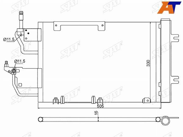 Радиатор кондиционера Opel Astra 04-13  Zafira 05-14  Astra Family 11-14  Astra GTC 04-15