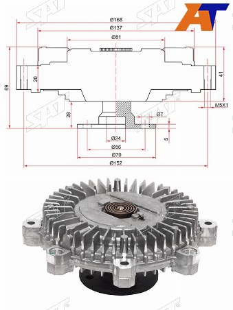 Вискомуфта HYUNDAI PORTER 04-KIA SORENTO 06-09