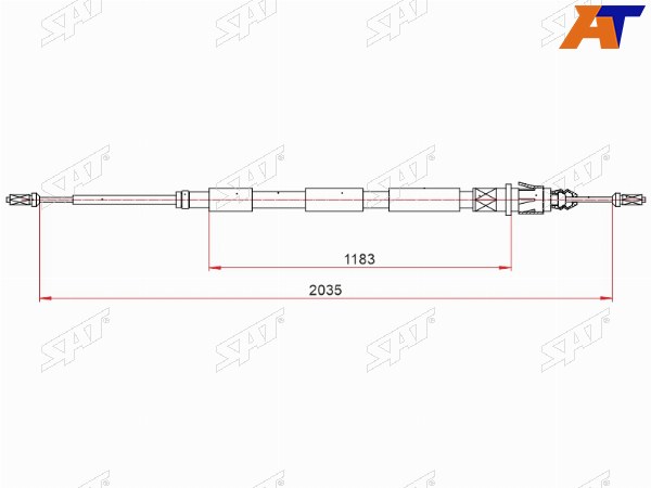 Трос ручного тормоза PEUGEOT 307 00-10 CITROEN C4 04-11 RHLH