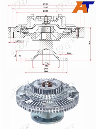 Вискомуфта TOYOTA MARKII,CROWN,PROGRES 2JZ-GE 92-