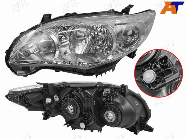 Фара TOYOTA COROLLA 10-13 LH с электрокорректором, галоген