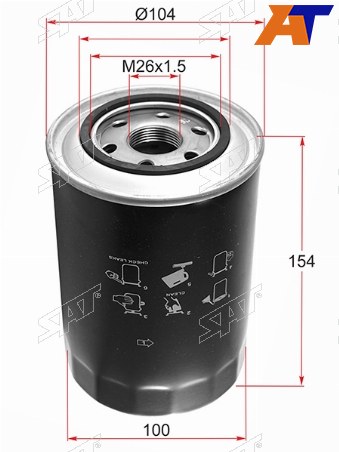 Фильтр масляный MITSUBISHI PAJEROMONTERO 3.2 Di-DTD 4M413.0 i 4WD 6G72SPORT 2.8 TDi 4M40-T3.2 T