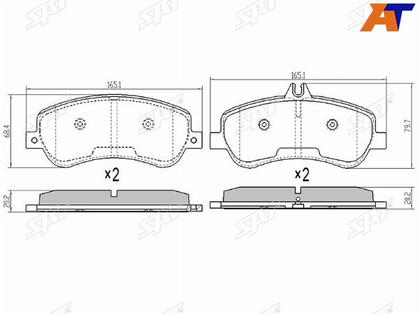 Колодки тормозные перед MERCEDES E-CLASS 207 11-MERCEDES GLK X204 08-