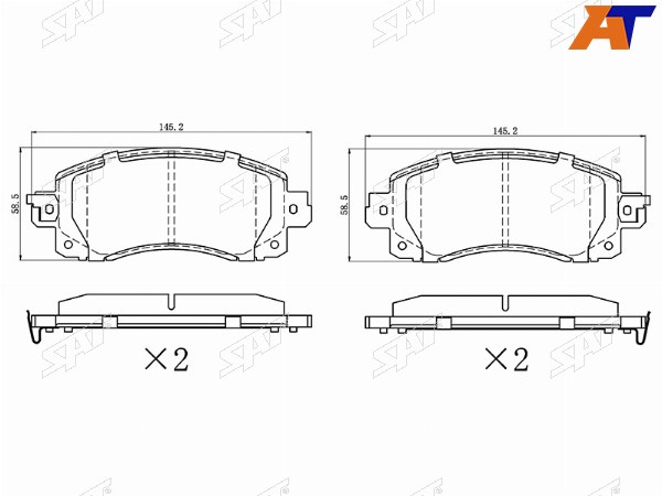 Колодки тормозные перед SUBARU IMPREZA 16-XV 17-