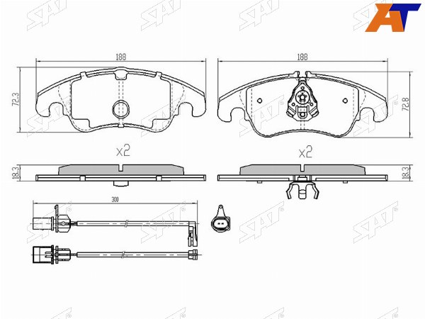 Колодки тормозные перед FORD FOCUS DB 09-11 AUDI A4 08- A5S5 09- A6S6 09-11 Q5 08-