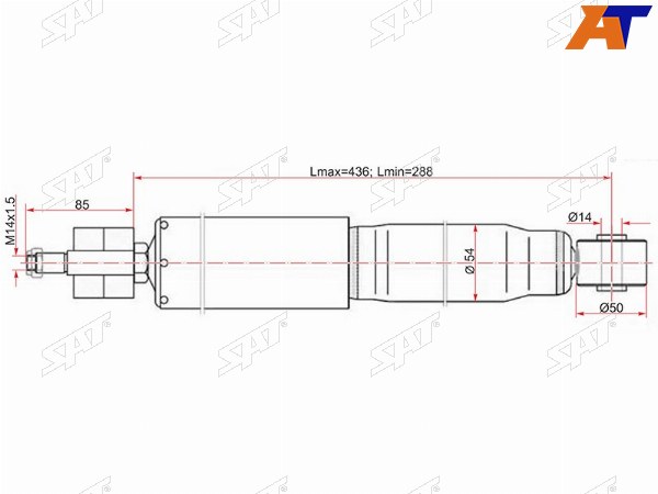 Амортизатор передний TOYOTA LAND CRUISER 100 98-07 LH=RH