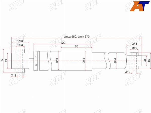Амортизатор задний NISSAN QASHQAIDUALISROGUE S35X-TRAIL 07-  LH=RH