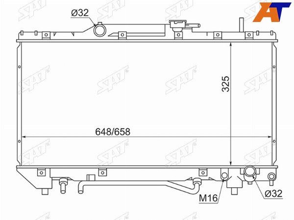 Радиатор Toyota Caldina (T190) 92-02  Carina (T190) 92-96  Carina E 92-98  Corona (T190) 92-96