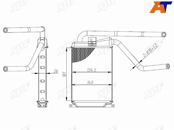 Радиатор отопителя салона DAEWOO NEXIA 08-