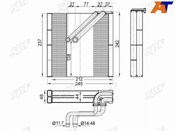 Испаритель кондиционера SKODA SUPERB 08-15YETI 09-18VOLKSWAGEN PASSAT 05-15GOLF 03-15