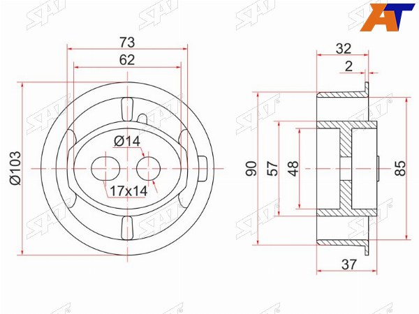 Опора дифференциала RR TOYOTA MARK II,CRESTA,CHASER, Verossa