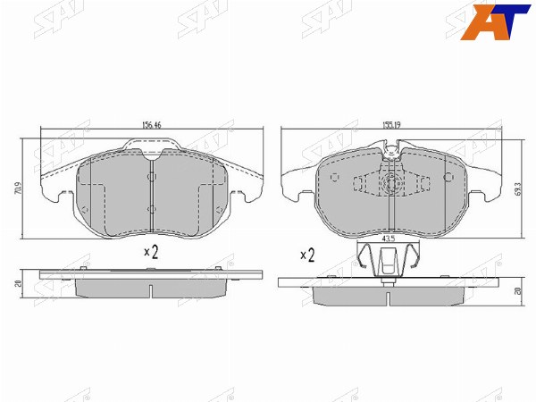 Колодки тормозные перед OPEL ASTRA H 05- VECTRA C 02- ZAFIRA B 06-