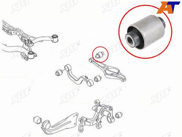 Сайлентблок заднего нижнего поперечного рычага внутренний VOLKSWAGEN GOLF 03-16JETTA 05-16PASSAT 0
