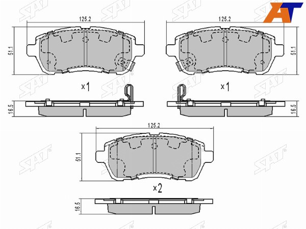 Колодки тормозные перед MAZDA2 07-FORD FIESTA 08-TOYOTA TANK 16-