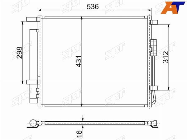 Радиатор кондиционера Hyundai Santa Fe 12-19  Grand Santa Fe 13-18