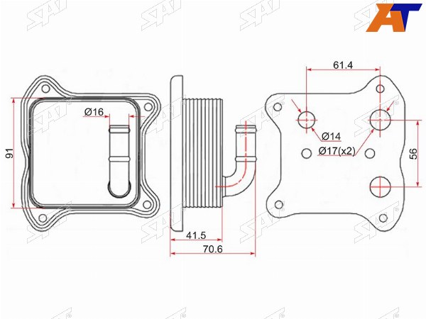 Радиатор масляный AUDI A1 10-A3 03-SKODA FABIA 07-OCTAVIA 04-RAPID 12-VOLKSWAGEN JETTA 10-POLO