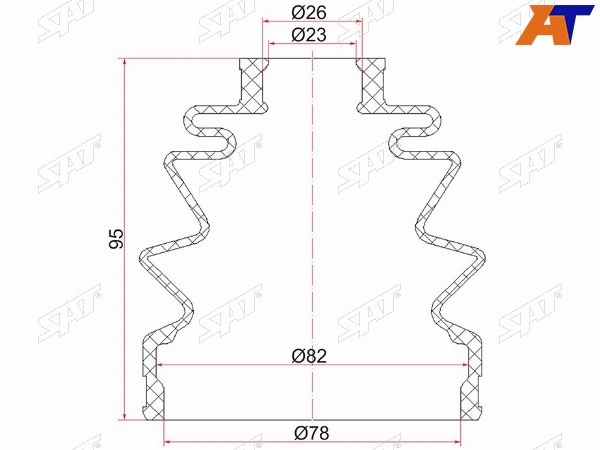 Пыльник ШРУСа наружный TOYOTA COROLLA SPACIO 97-01HYUNDAI TUSCON 04-09HONDA ACCORD F23A CG5 99-02
