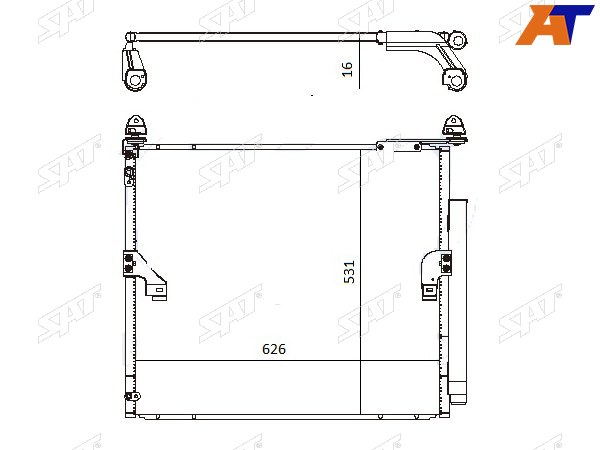 Радиатор кондиционера Toyota Land Cruiser Prado (J150) 09-20  Lexus GX460 09-