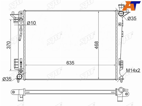 Радиатор Hyundai ix35 09-15  Tucson 09-15  Kia Sportage 10-16