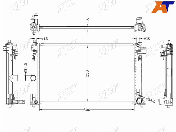 Радиатор Toyota C-HR 16-  Corolla (E210) 18-22  Corolla Cross 20-
