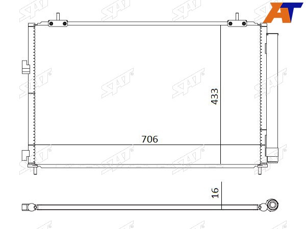 Радиатор кондиционера Toyota RAV4 (XA40) 12-19