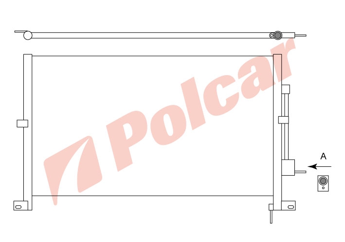 3218K8C1 MONDEO 01- РАДИАТОР КОНДИЦИОНЕРА 670 x 361 x 16
