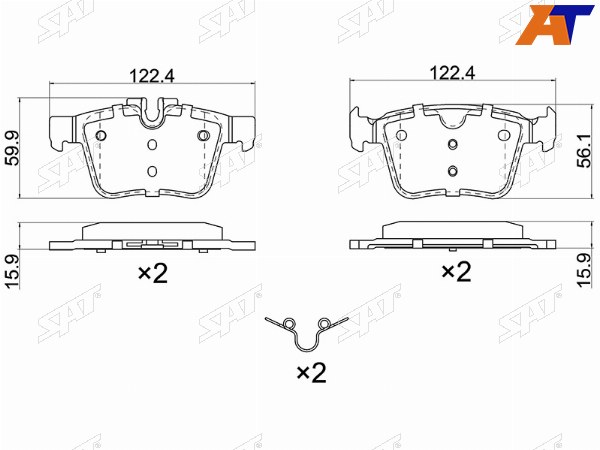 Колодки тормозные зад VOLVO XC90 14-XC60 17-RANGE ROVER EVOQUE 11-