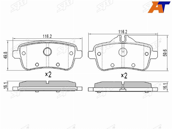 Колодки тормозные зад MERCEDES CLA 117 13-GL 166 12-ML 166 11-SLK 172 12-