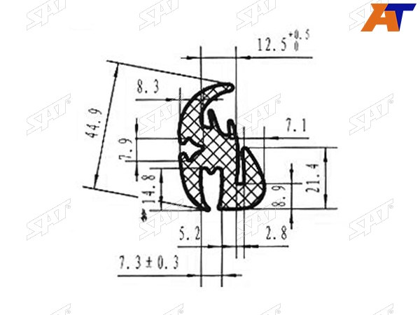 Молдинг лобового стекла Man F-Series 86-95  Shaanxi Shacman 06-