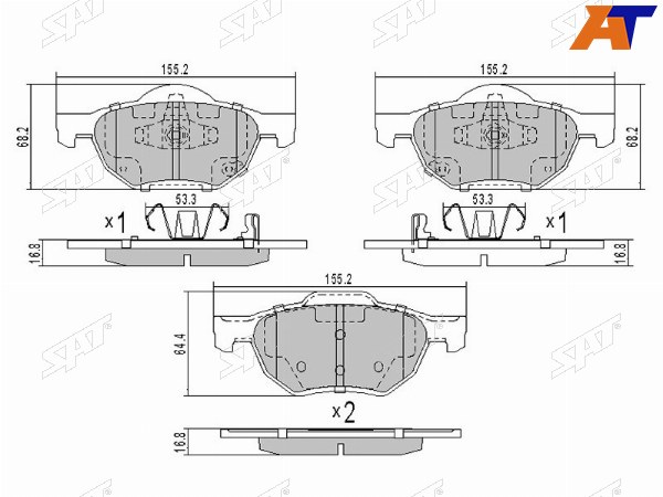 Колодки тормозные перед Honda Accord CL