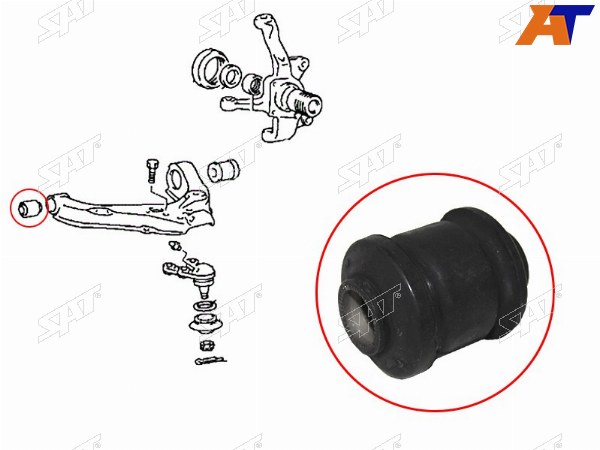 Сайлентблок переднего нижнего рычага передний MITSUBISHI DELICAL300 89-99