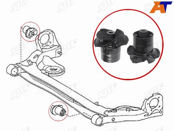 Сайлентблок задней балки ISISNOAHVOXY 09-NISSAN SERENA C25 05-10HONDA STEWGN 09-15