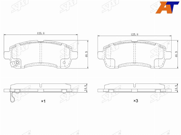 Колодки тормозные перед MAZDA DEMIOMAZDA2 DE 07-14