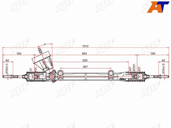 Рейка рулевая RENAULT LOGANLADA LARGUS 06- (без ГУ) LHD