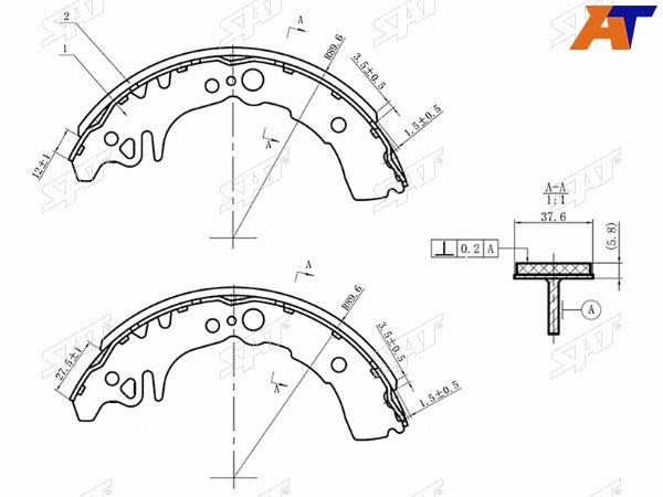 Колодки тормозные зад барабанные TOYOTA DUET 99-DAIHATSU YRV 01-