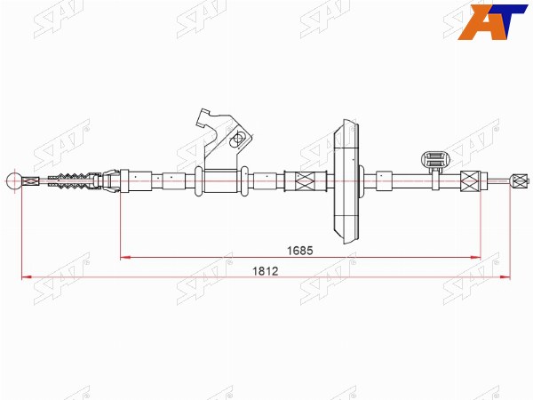 Трос ручного тормоза OPEL ASTRA J LH 10-15CHEVROLET CRUZE 09- (дисковые тормоза)
