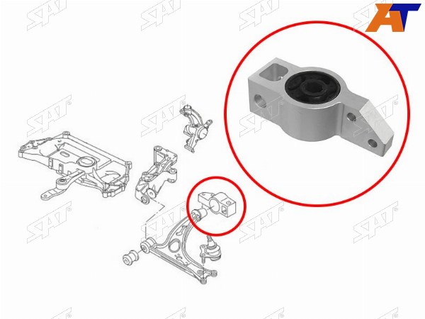 Сайлентблок переднего рычага задний VOLKSWAGEN GOLF 03-16JETTA 05-11SKODA OCTAVIA 04-12YETI 10-RH