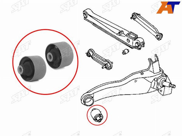 Сайлентблок заднего продольного рычага MITSUBISHI LANCERMIRAGE 95-03SPACE STAR 98-04CARISMA 95-03