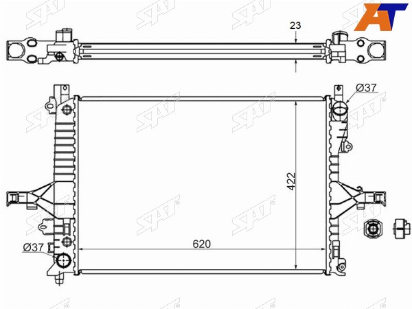 Радиатор Volvo S60 00-10  S80 98-06  V70 00-07  XC70 00-07