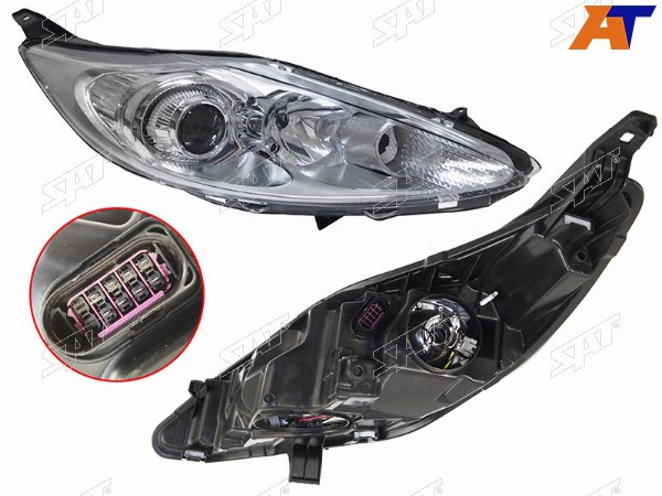 Фара FORD FIESTA 09-12 RH с корректором, хром