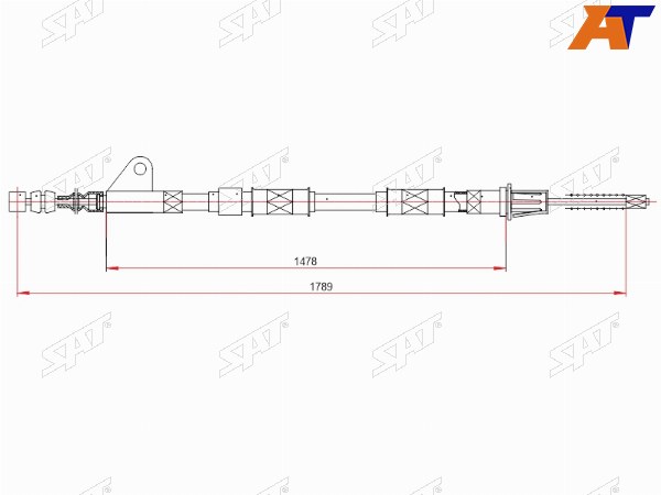Трос ручного тормоза TOYOTA AVENSIS RH 97-00 (барабанные тормоза)