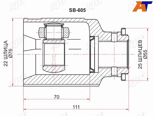 Шрус внутренний SUBARU IMPREZA G10LEGACY B1011FORESTER S10
