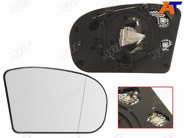 Полотно зеркала MERCEDES W203 00-07W211 02-06 RH асферическое с обогревом