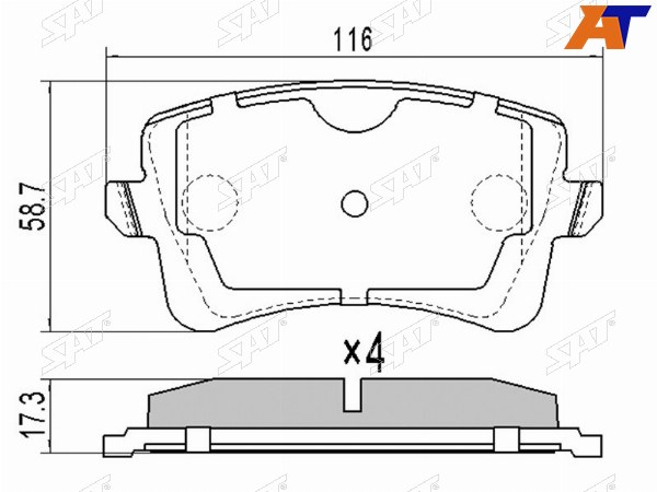 Колодки тормозные зад AUDI Q5 17-A4 07-A5S5 07-