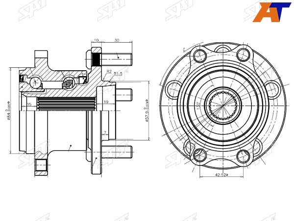 Ступичный узел задн. SUBARU LEGACYOUTBACK BLBPB13 03-09